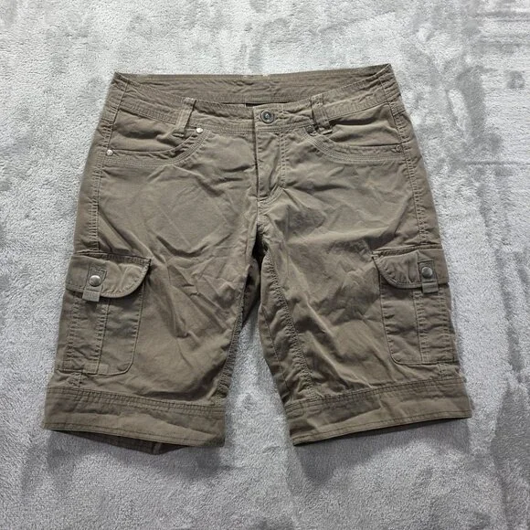 Kuhl Shorts Womens 6 Brown Cargo Pockets Hiking Camping Splash 11" Inseam - Picture 1 of 14